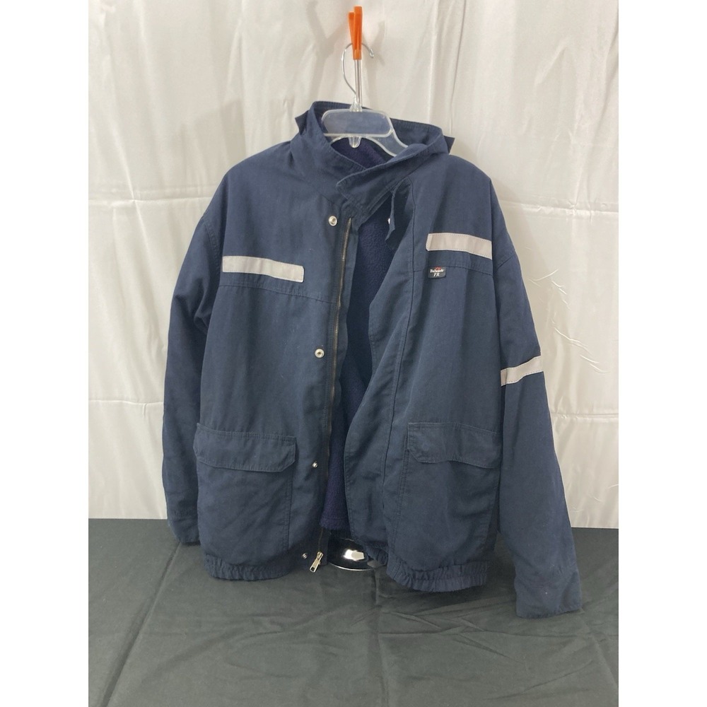 Bulwark FR Navy Blue Flame Resistant Work Jacket Reflective XLRG Removable Liner